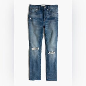 Madewell The High-Rise Slim Crop Boyjean: Knee-Rip Edition